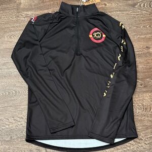 Black Quarter-Zip Pullover with Logo